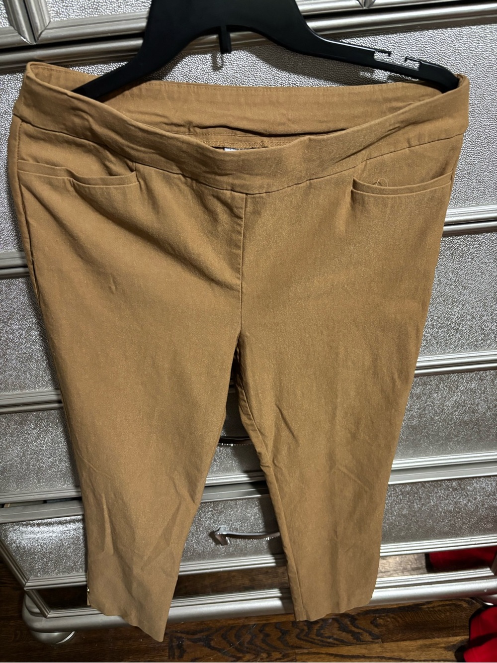 Chico's Cropped Pull-On Jeans in Camel Brown